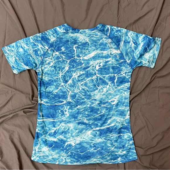 Mossy Oak Elements Aqua eag Elite Fishing Shirt Water Camo Size Large - Picture 5 of 6